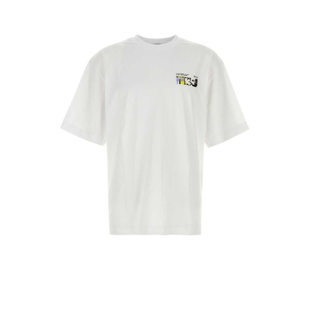 Off White Men White Cotton T-Shirt